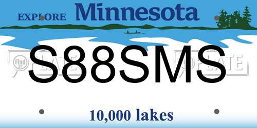 S88SMS Minnesota License Plate
