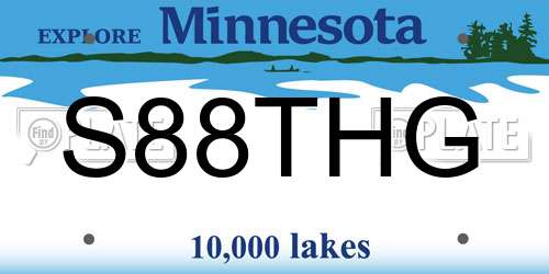 S88THG Minnesota License Plate