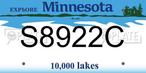 S8922C Minnesota License Plate