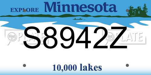 S8942Z Minnesota License Plate