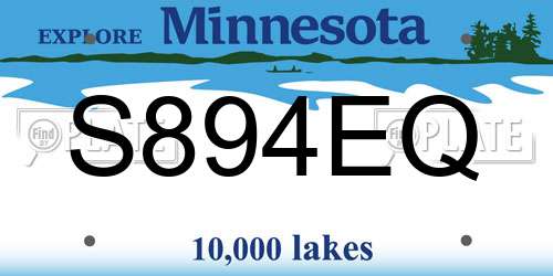 S894EQ Minnesota License Plate
