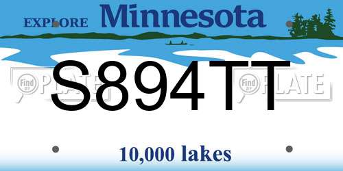 S894TT Minnesota License Plate