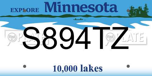 S894TZ Minnesota License Plate
