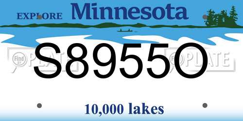 S8955O Minnesota License Plate