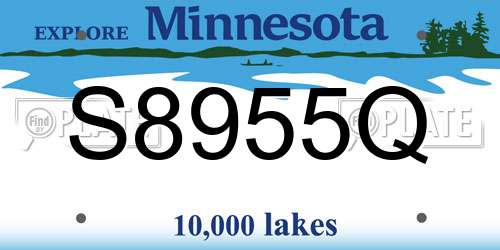 S8955Q Minnesota License Plate