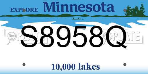 S8958Q Minnesota License Plate