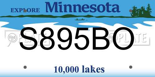 S895BO Minnesota License Plate