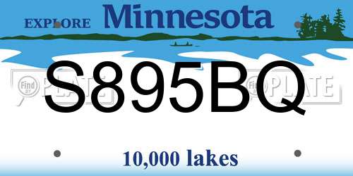 S895BQ Minnesota License Plate