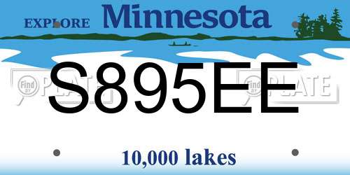 S895EE Minnesota License Plate