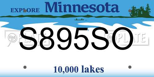 S895SO Minnesota License Plate
