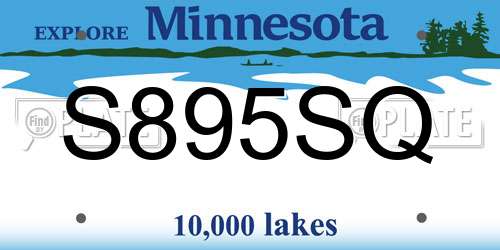 S895SQ Minnesota License Plate