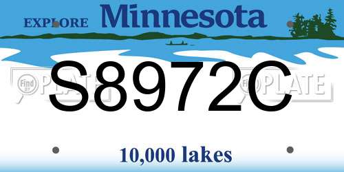 S8972C Minnesota License Plate