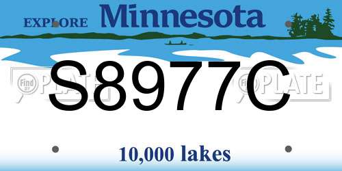 S8977C Minnesota License Plate