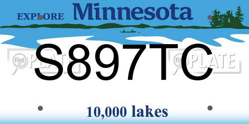 S897TC Minnesota License Plate