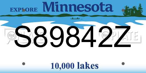 S89842Z Minnesota License Plate
