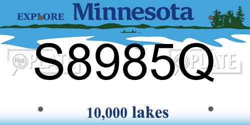 S8985Q Minnesota License Plate