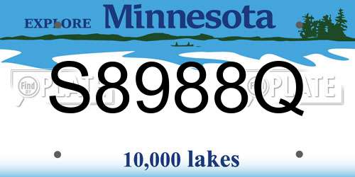 S8988Q Minnesota License Plate