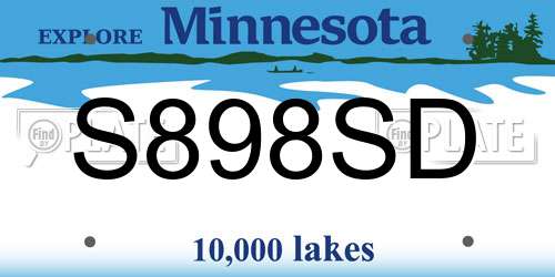 S898SD Minnesota License Plate