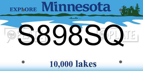 S898SQ Minnesota License Plate