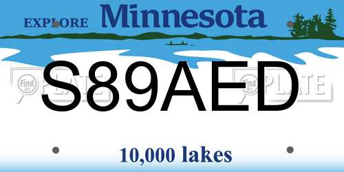 S89AED Minnesota License Plate
