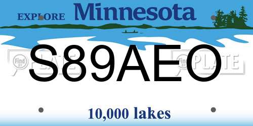S89AEO Minnesota License Plate