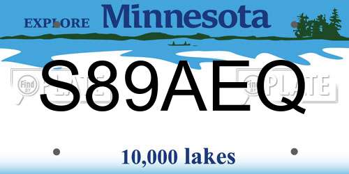 S89AEQ Minnesota License Plate
