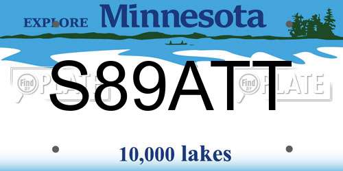 S89ATT Minnesota License Plate
