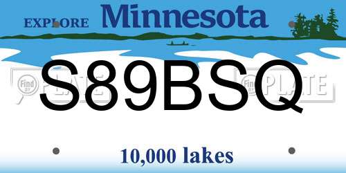 S89BSQ Minnesota License Plate