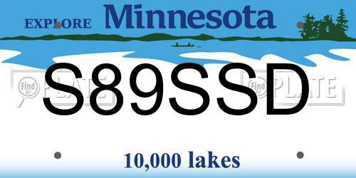 S89SSD Minnesota License Plate