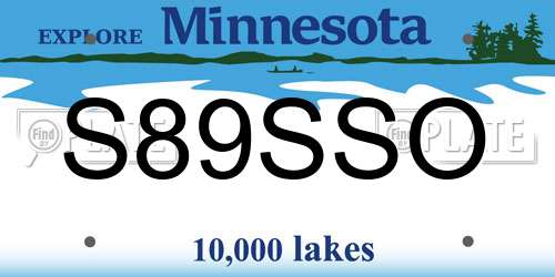 S89SSO Minnesota License Plate