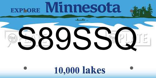S89SSQ Minnesota License Plate
