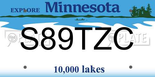 S89TZC Minnesota License Plate