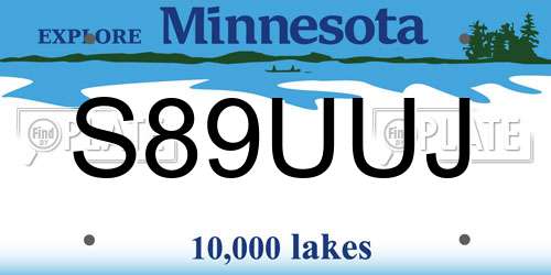 S89UUJ Minnesota License Plate