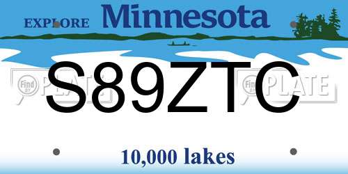 S89ZTC Minnesota License Plate