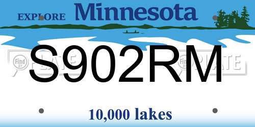 S902RM Minnesota License Plate