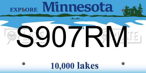 S907RM Minnesota License Plate