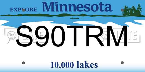 S90TRM Minnesota License Plate