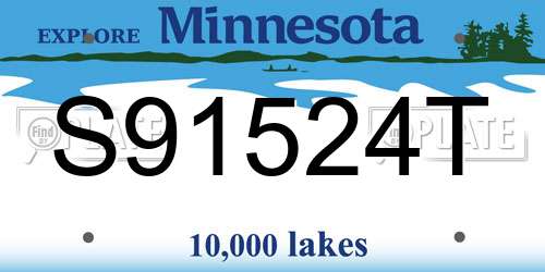 S91524T Minnesota License Plate