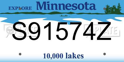 S91574Z Minnesota License Plate