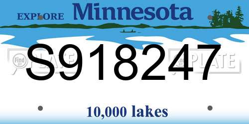 S918247 Minnesota License Plate