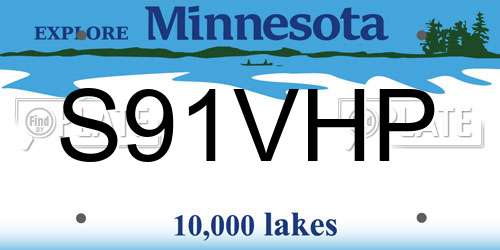 S91VHP Minnesota License Plate