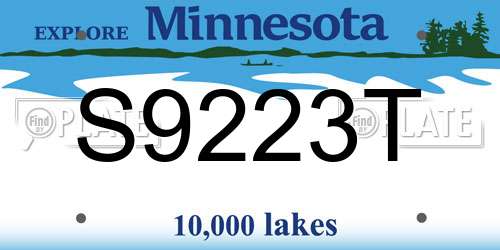 S9223T Minnesota License Plate