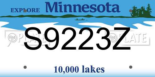 S9223Z Minnesota License Plate