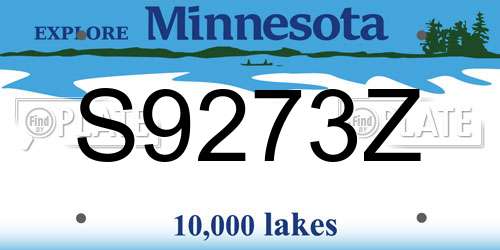 S9273Z Minnesota License Plate