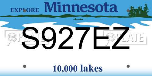 S927EZ Minnesota License Plate