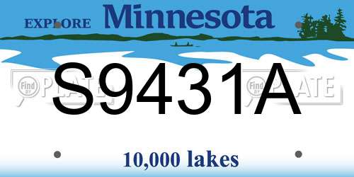 S9431A Minnesota License Plate
