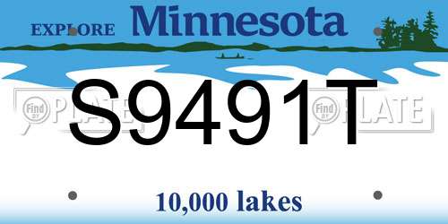 S9491T Minnesota License Plate