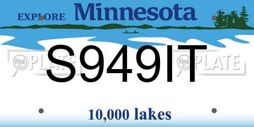 S949IT Minnesota License Plate