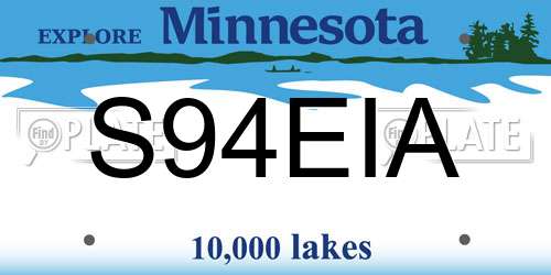 S94EIA Minnesota License Plate