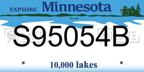 S95054B Minnesota License Plate